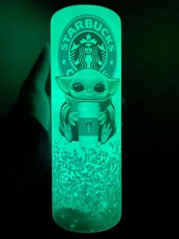 US RTS 20oz Sublimation Glow in Dark White to Green Tumbler (25PCS)