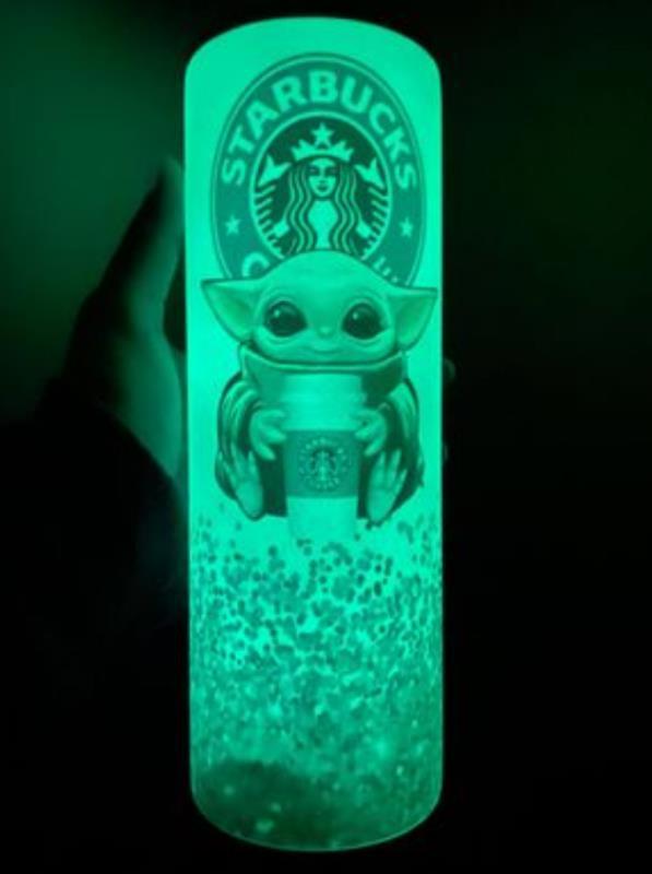 US RTS 20oz Sublimation Glow in Dark White to Green Tumbler (25PCS)