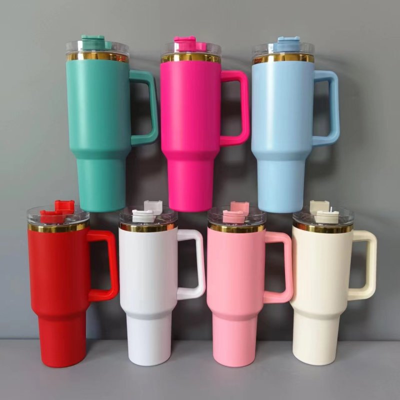 NEW China 40oz Powder Coated Mug with Copper Line for Laser Free Shipping (25PCS)