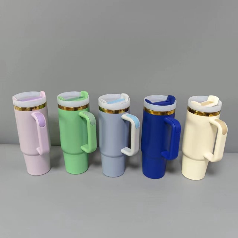 NEW China 40oz Powder Coated Mug with Copper Line for Laser Free Shipping (25PCS)