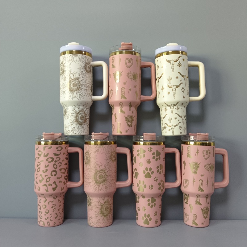 NEW China 40oz Powder Coated Mug with Copper Line for Laser Free Shipping (25PCS)
