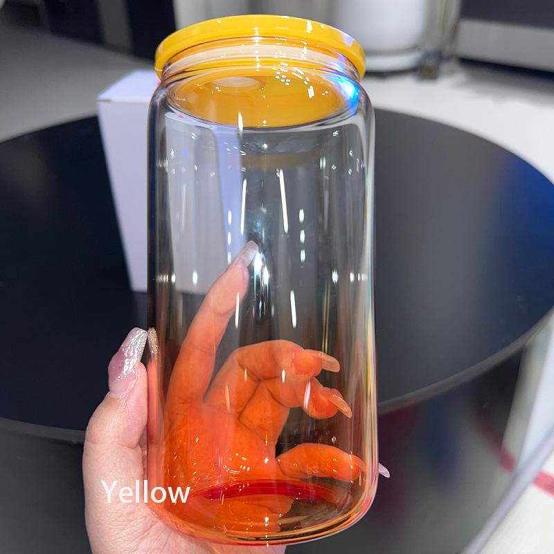 NEW China RTS 16oz Sublimation Ombre Jelly Glass Can Free Shipping (25PCS/50PCS)