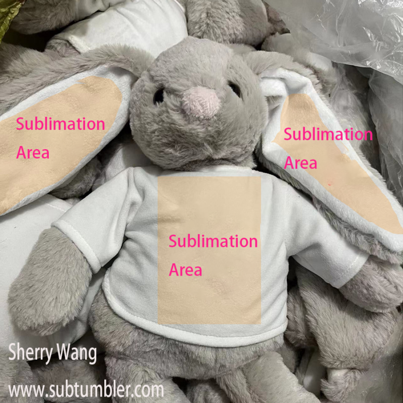 RTS China Easter Rabbit Bunny with Sublimation Shirts 11.8'' Free Shipping (25PCS)
