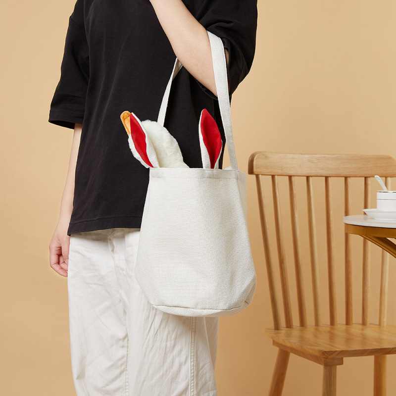 RTS Sublimation Blank Easter Rabbit Bag Canvas Bag Free Shipping 11''x9.8''x7.8'' (15PCS/25PCS)