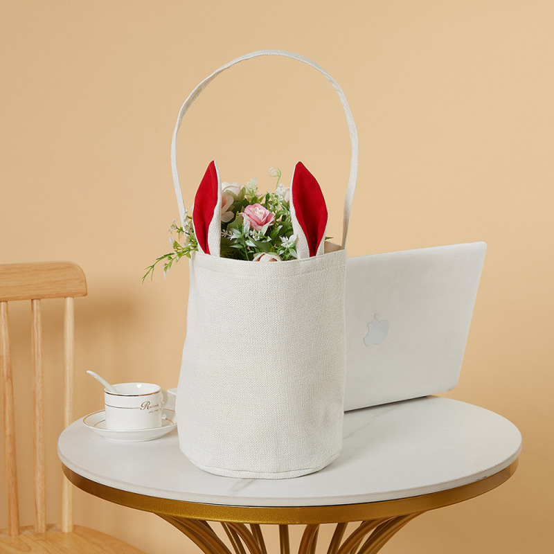 RTS Sublimation Blank Easter Rabbit Bag Canvas Bag Free Shipping 11''x9.8''x7.8'' (15PCS/25PCS)