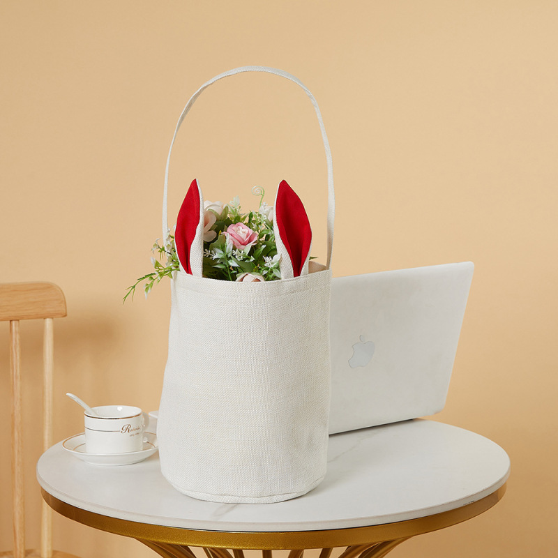 RTS Sublimation Blank Easter Rabbit Bag Canvas Bag Free Shipping 11''x9.8''x7.8'' (15PCS/25PCS)