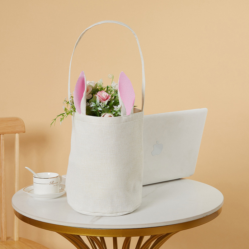 RTS Sublimation Blank Easter Rabbit Bag Canvas Bag Free Shipping 11''x9.8''x7.8'' (15PCS/25PCS)