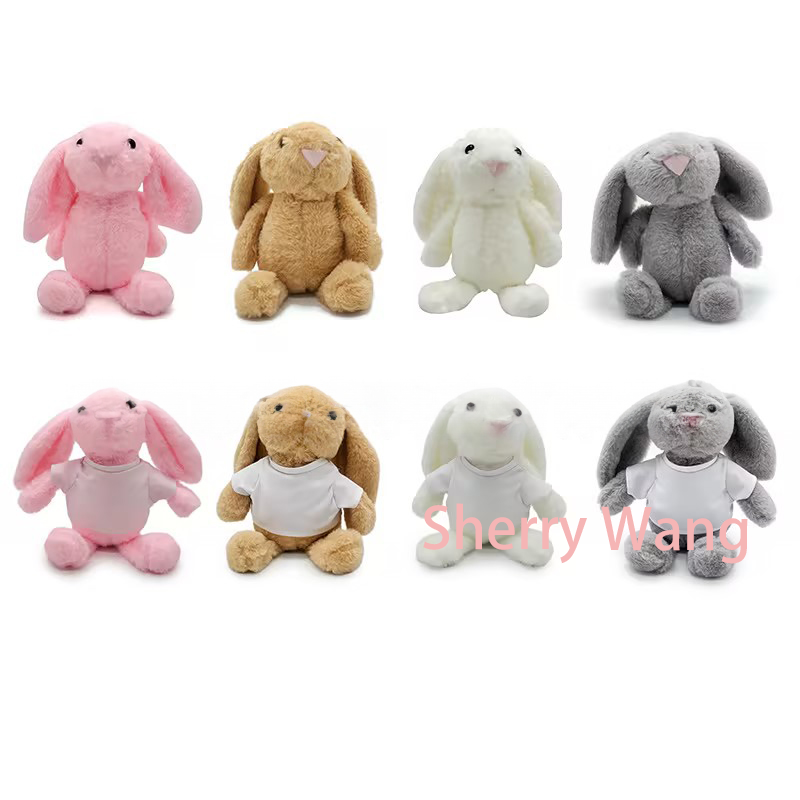 RTS Sublimation Easter Rabbit Bunny with Sublimation Shirts 11.8'' Free Shipping (15PCS/25PCS)