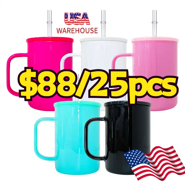 Ship from USA 17oz Macaron sublimation glass mugs 25pcs Sold by Case 1 –  GGblanks