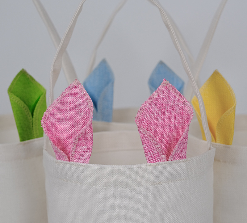 RTS Sublimation Blank Easter Rabbit Bag Canvas Bag 9.8''x8.6'' Free Shipping (25PCS)