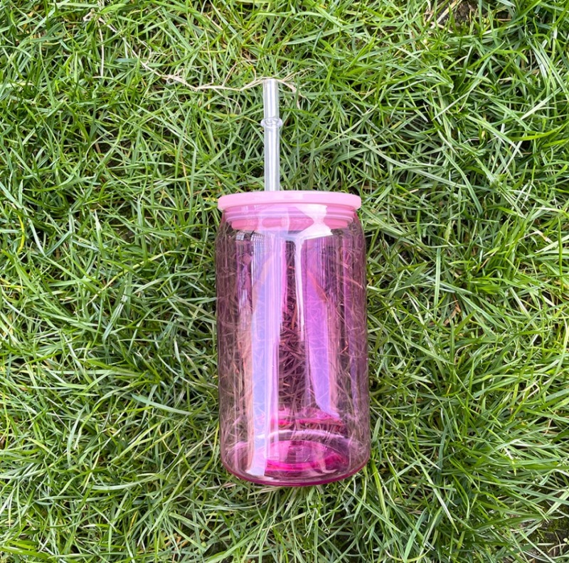 NEW China RTS 16oz PP Plastic Can with Clear Lid and Straw Free Shipping (60PCS)