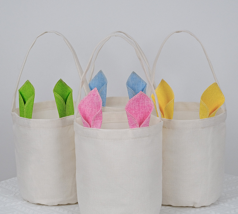 RTS Sublimation Blank Easter Rabbit Bag Canvas Bag 9.8''x8.6'' Free Shipping (25PCS)