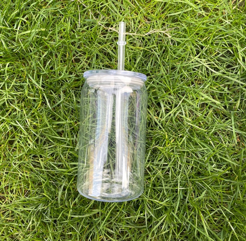 NEW China RTS 16oz PP Plastic Can with Clear Lid and Straw Free Shipping (60PCS)