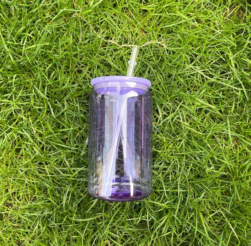 NEW China RTS 16oz PP Plastic Can with Clear Lid and Straw Free Shipping (60PCS)