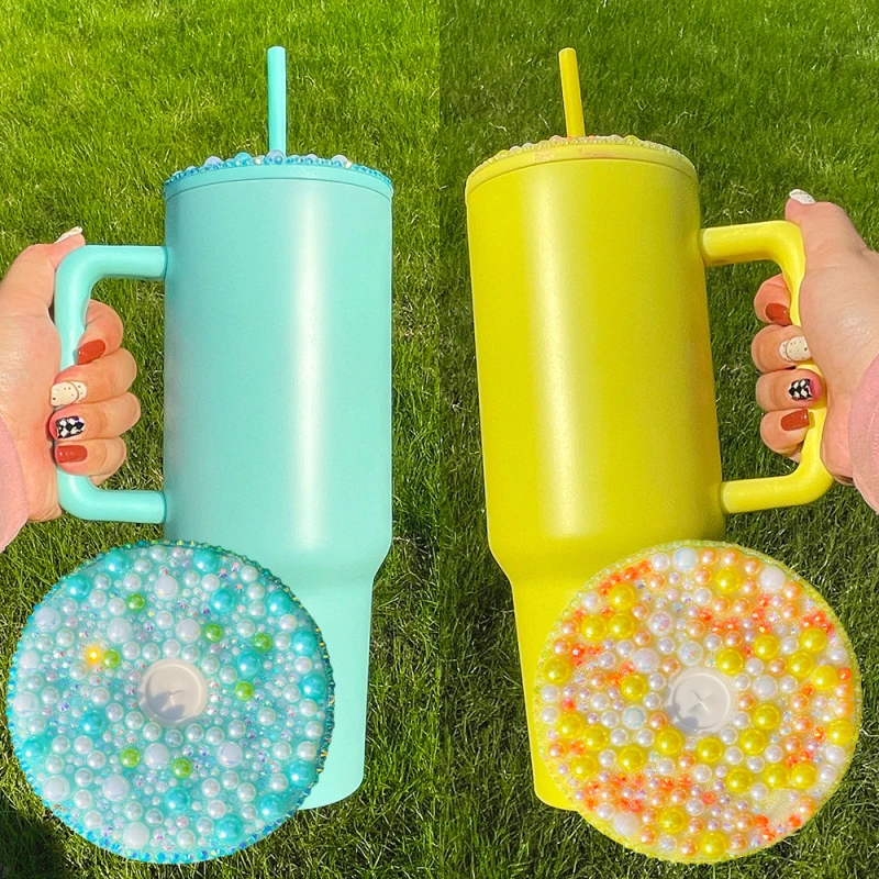 NEW China 40oz Sublimation Mug with Rhinestone Lid Free Shipping (25PCS)