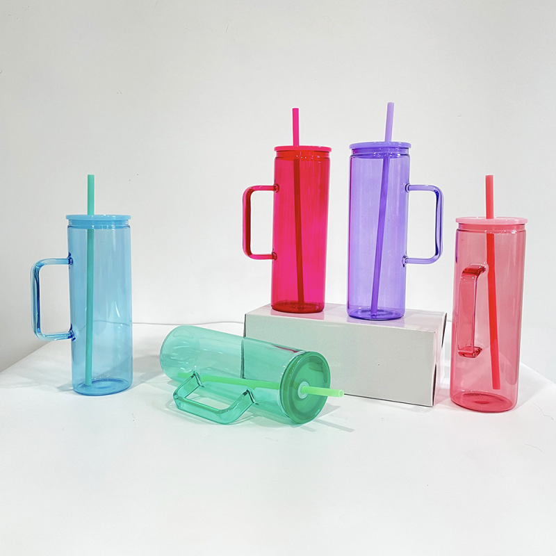 NEW China 20oz Sublimation Colored Glass Cup with Handle Free Shipping (25PCS)