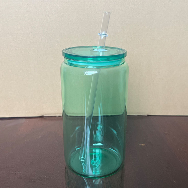 NEW China RTS 16oz Sublimation Colored Jelly Glass Can Free Shipping (25PCS/50PCS)