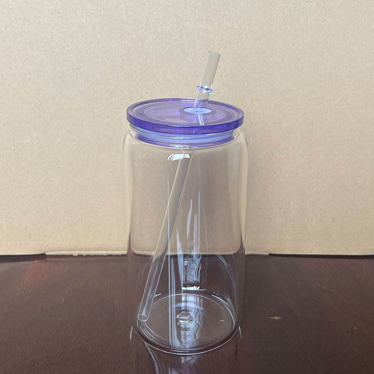 NEW China RTS 16oz Sublimation Colored Jelly Glass Can Free Shipping (25PCS/50PCS)