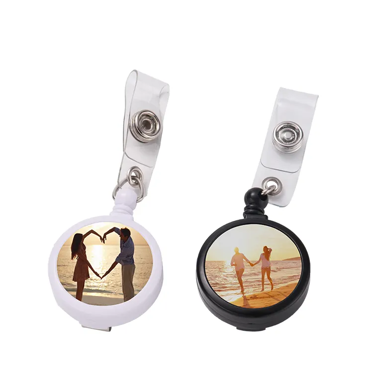 NEW Sublimation Retractable Plastic Badge Reel Clip Holder Free Shipping (25PCS)