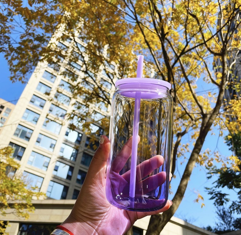 NEW US RTS 16oz Sublimation Ombre Jelly Glass Can Free Shipping (50PCS)