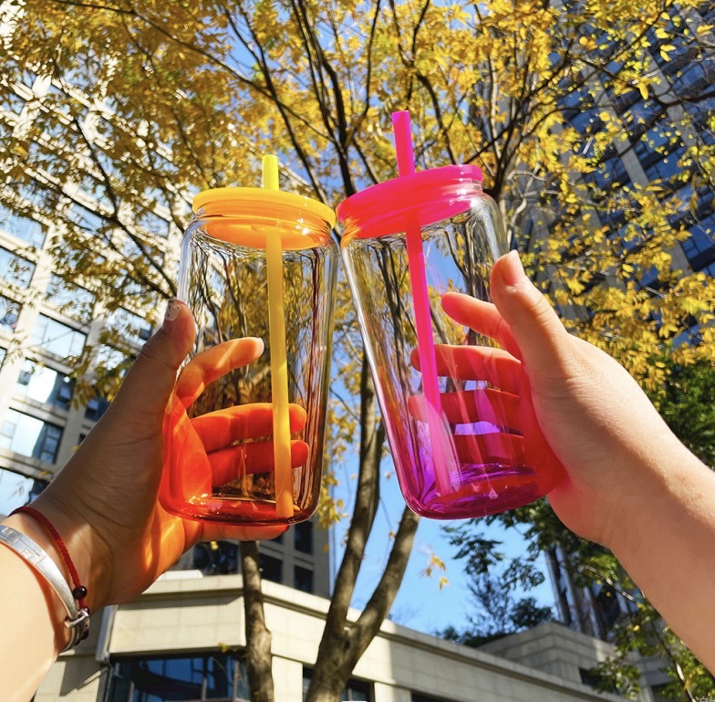 NEW US RTS 16oz Sublimation Ombre Jelly Glass Can Free Shipping (50PCS)