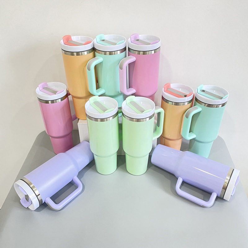 NEW China RTS H2.0 40oz Sublimation Macaron Mugs Glossy/Matte Free Shipping (25PCS)