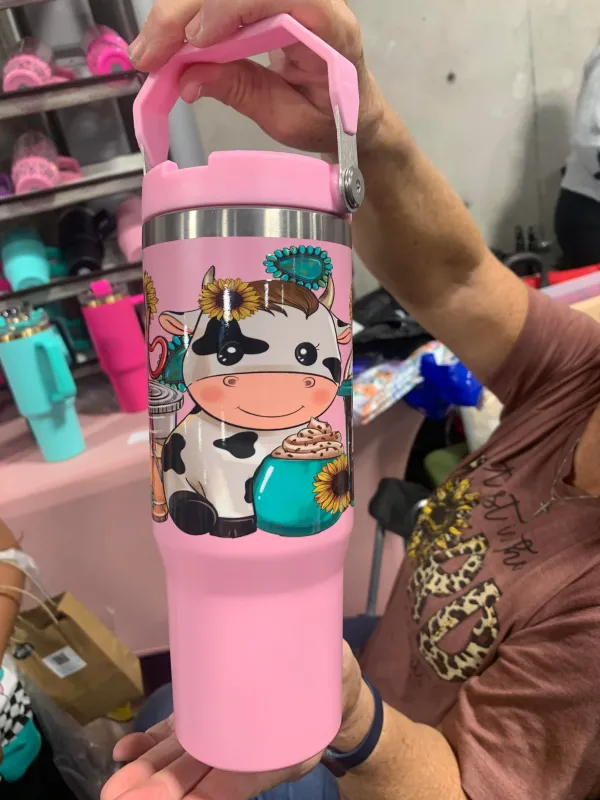 NEW China 30oz Sublimation Macaron Mug with Handle and Straw Free Shipping (25PCS)