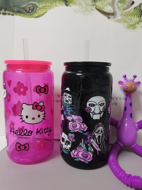 NEW USA RTS 16oz Sublimation Black Glass Can Free Shipping (25PCS)