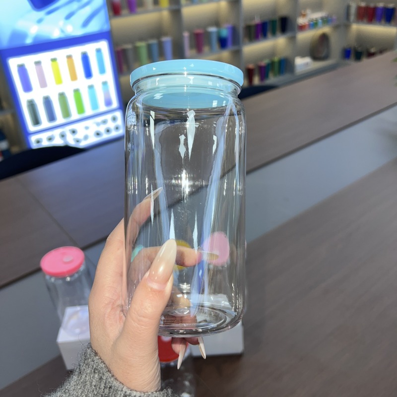 NEW China RTS 16oz PP Plastic Can with Colored Lid Free Shipping (50PCS)