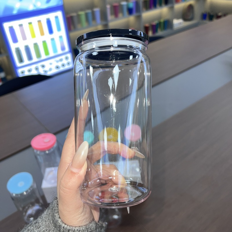 NEW China RTS 16oz PP Plastic Can with Colored Lid Free Shipping (50PCS)