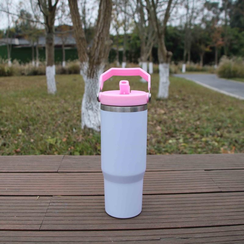 China 30oz Sublimation Blank Mug with Colored Flip Lid Free Shipping (25PCS)