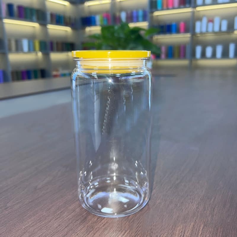 RTS 16oz Acylic Plastic Can with Colored Lid 10-14 days to your door (50PCS)