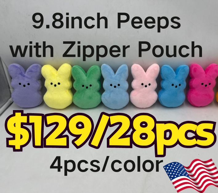 US RTS Sublimation Plush Rabbit Bunny with Zipper for Easter 9.8'' Free Shipping (28PCS)