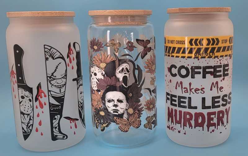 RTS UV DTF Cup Wrap Transfer for 16oz Glass Can 9.5*4.3inch Free Shipping (50pcs/100pcs/200pcs)