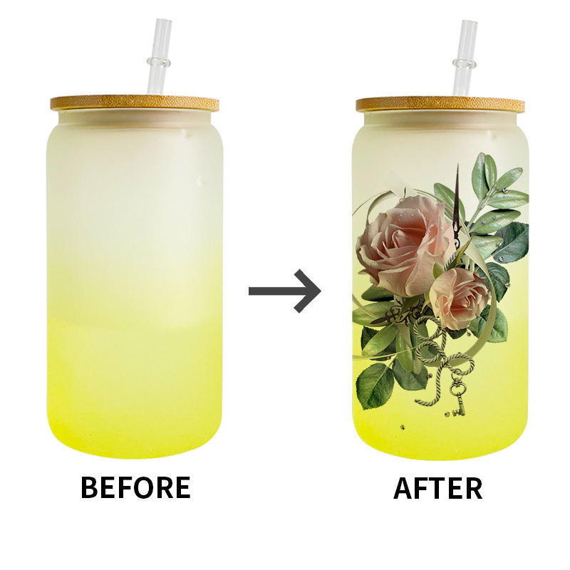US RTS 16oz Sublimation Cold Color Change Glass Can (25PCS)