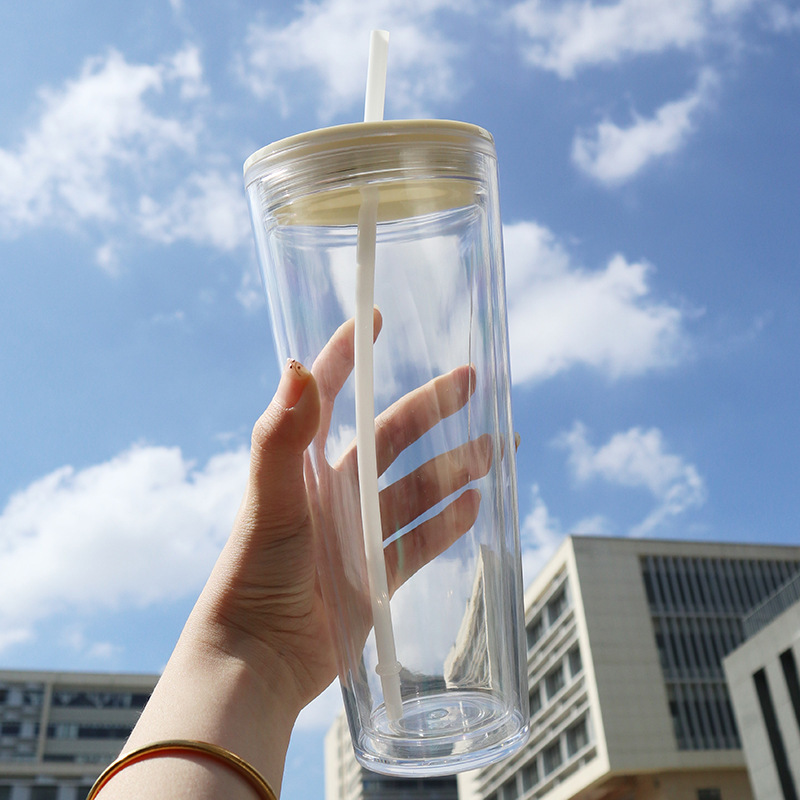 China RTS 24oz Double Walled Plastic Cups Free Shipping (with hole and plugs) (40PCS)