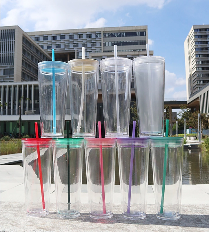 China RTS 24oz Double Walled Plastic Cups Free Shipping (with hole and plugs) (40PCS)