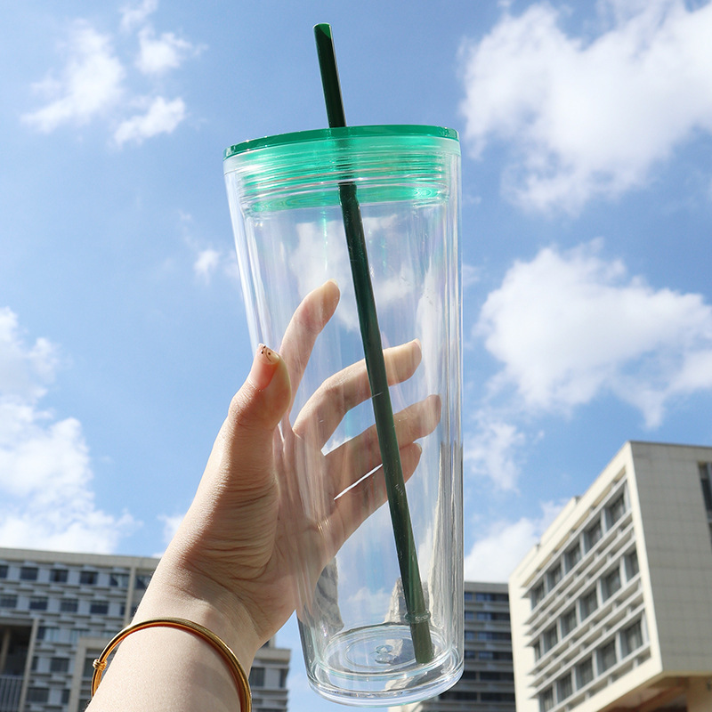 China RTS 24oz Double Walled Plastic Cups Free Shipping (with hole and plugs) (40PCS)
