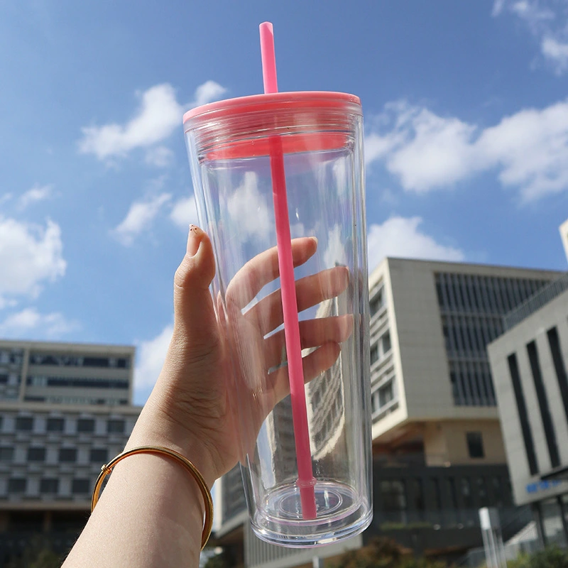 China RTS 24oz Double Walled Plastic Cups Free Shipping (with hole and plugs) (40PCS)