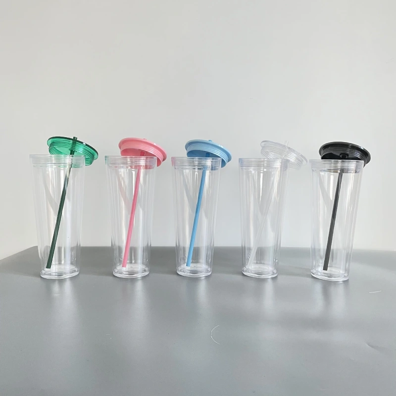 China RTS 24oz Double Walled Plastic Cups Free Shipping (with hole and plugs) (40PCS)