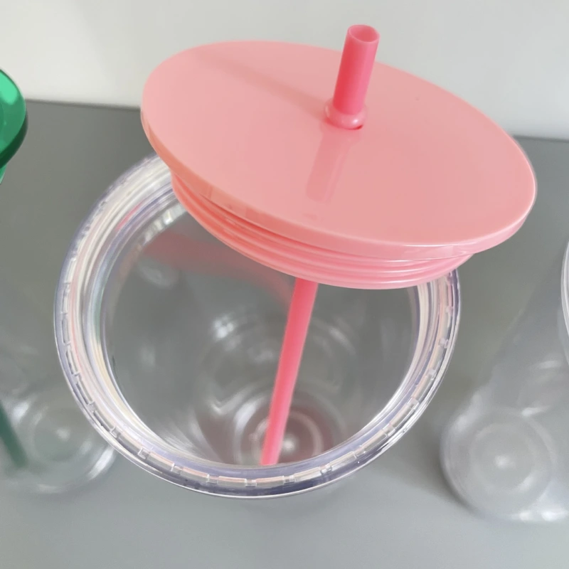 China RTS 24oz Double Walled Plastic Cups Free Shipping (with hole and plugs) (40PCS)