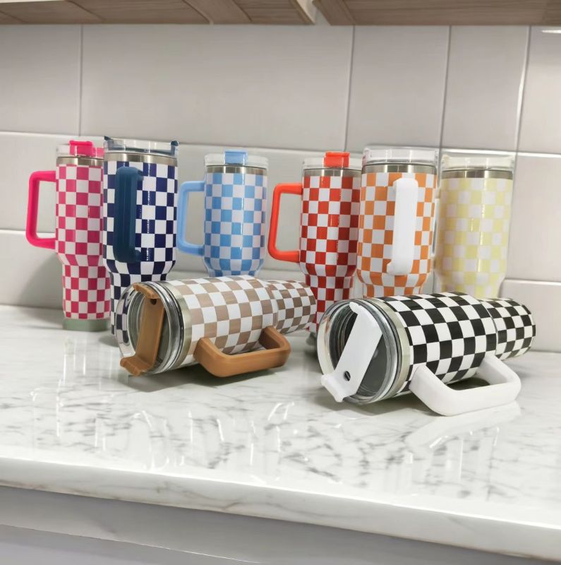 NEW China RTS 40oz Checkerboard Mugs Free Shipping (12PCS/25PCS)