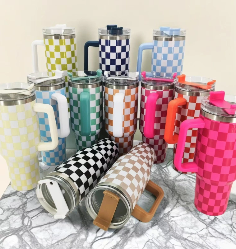 NEW China RTS 40oz Checkerboard Mugs Free Shipping (12PCS/25PCS)
