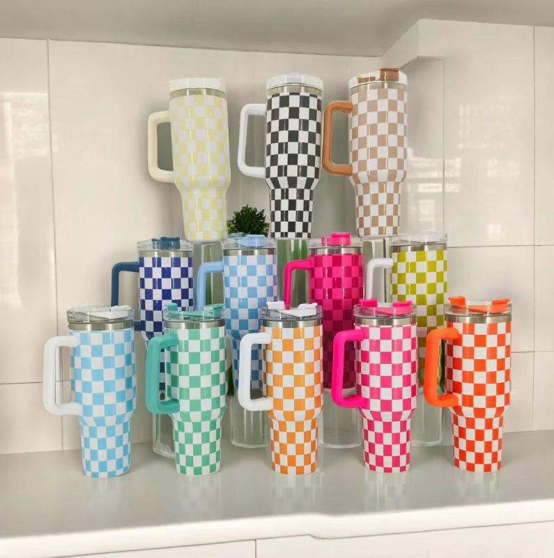 NEW China RTS 40oz Checkerboard Mugs Free Shipping (12PCS/25PCS)