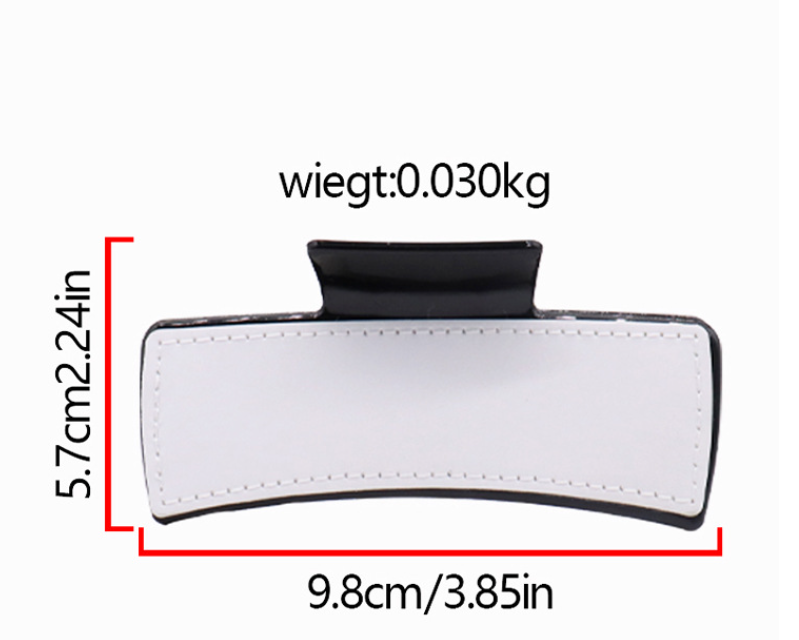 NEW RTS Sublimation Blank DIY Double-sided PU Leather Grabber Hairclip  (50pcs)