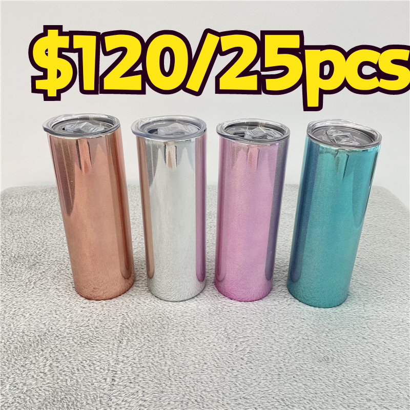 NEW US RTS 20oz Sublimation Mirror Straight Tumbler Free Shipping (25PCS)