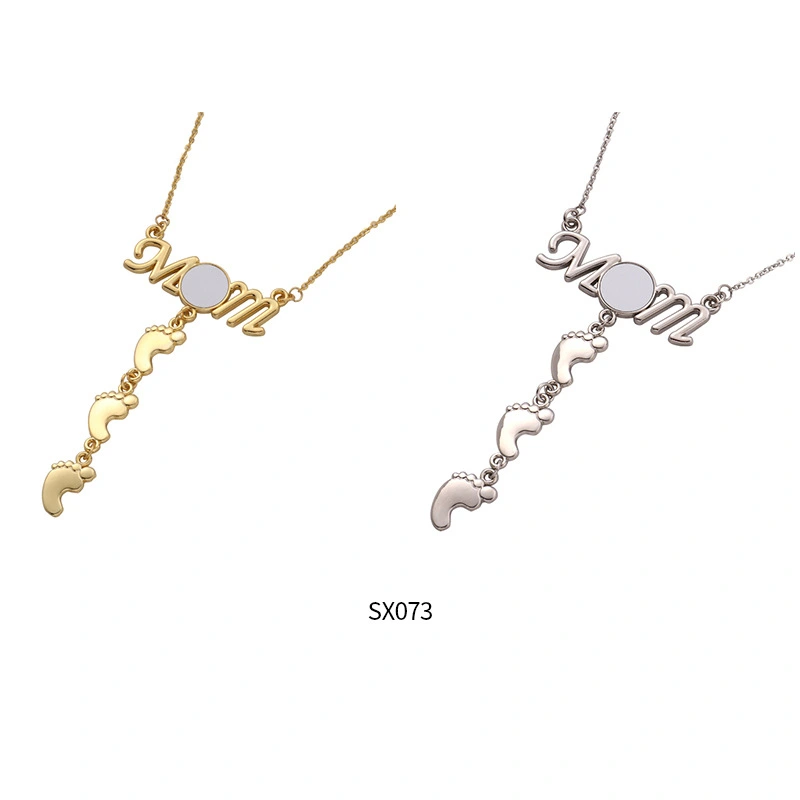 NEW RTS Sublimation Blank Mother's Day Necklace Free Shipping (50pcs/100pcs)