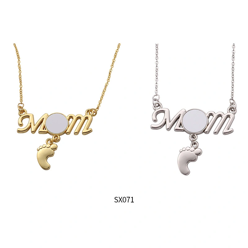 NEW RTS Sublimation Blank Mother's Day Necklace Free Shipping (50pcs/100pcs)