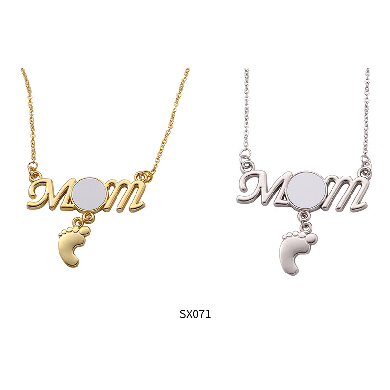 NEW RTS Sublimation Blank Mother's Day Necklace Free Shipping (50pcs/100pcs)