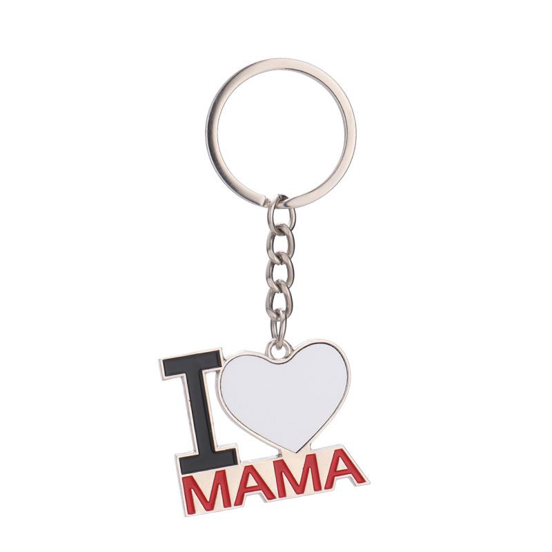 NEW RTS Sublimation Blank Father's and Mother's Day Keychain Free Shipping (25pcs/50pcs)